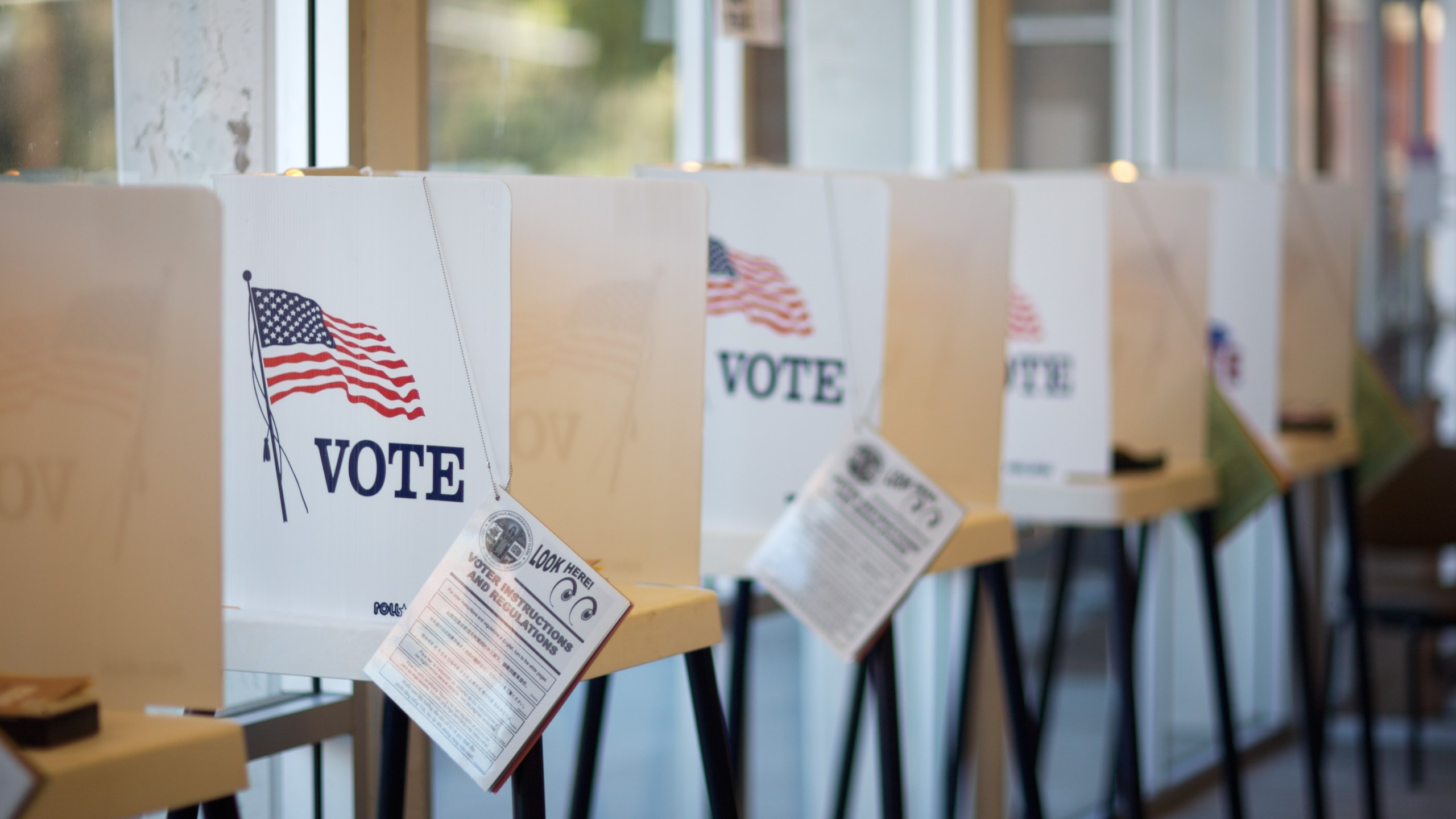 Voting booths are seen in a file photo. (Credit: iStock / Getty Images Plus)