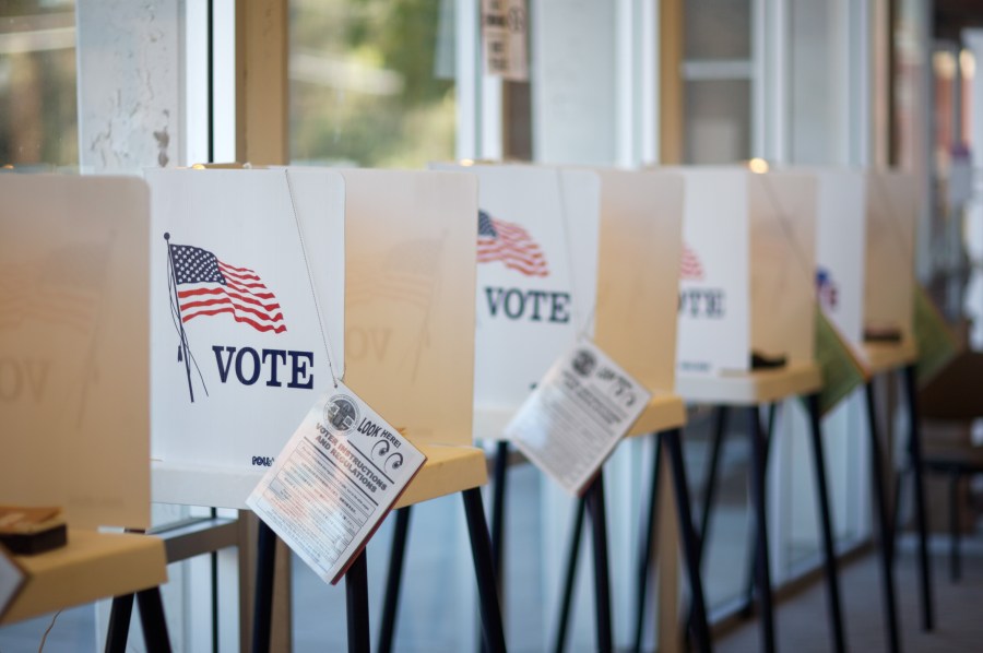 Voting booths are seen in a file photo. (Credit: iStock / Getty Images Plus)