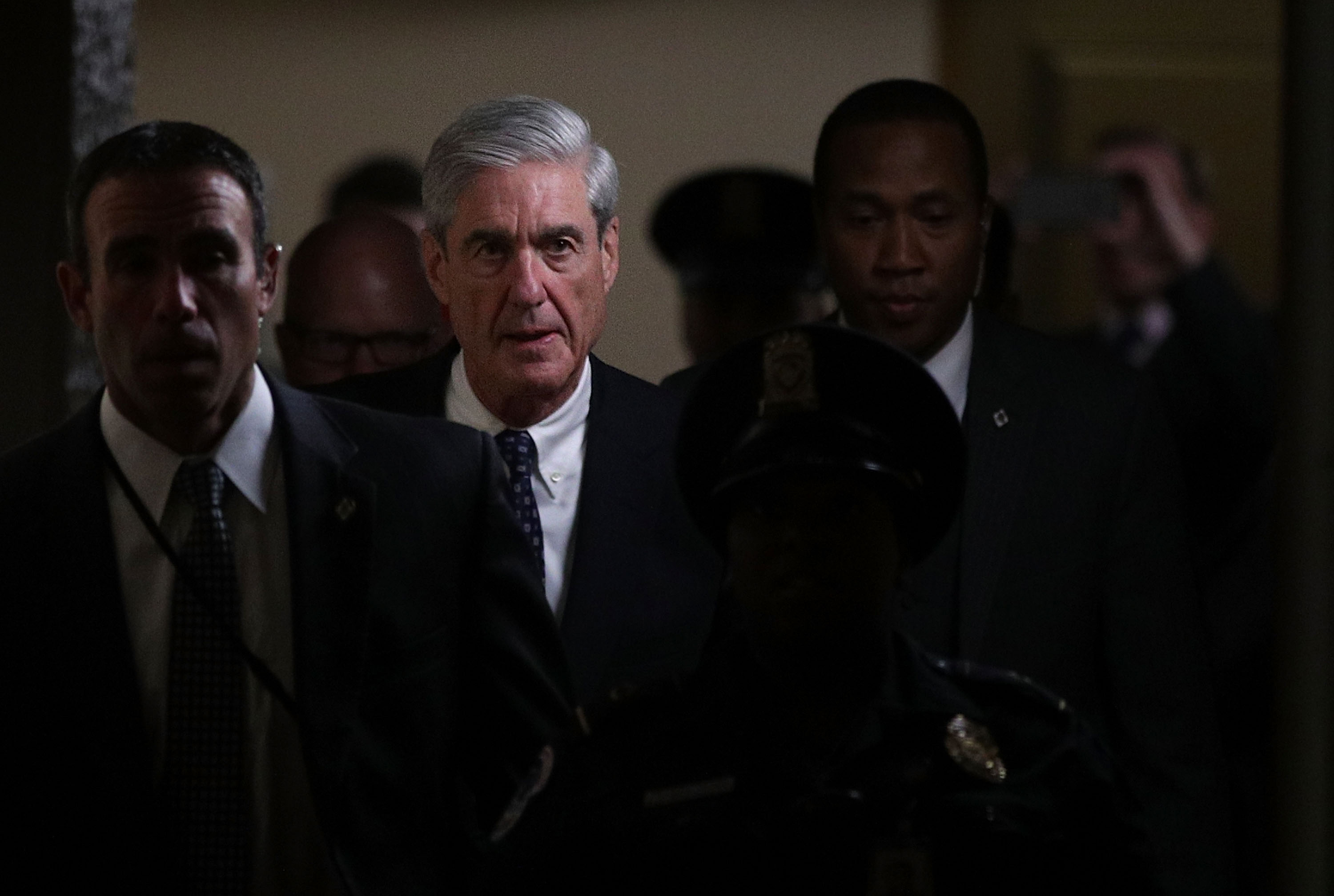 Special counsel Robert Mueller leaves after a closed meeting with members of the Senate Judiciary Committee June 21, 2017, at the Capitol in Washington, D.C. (Credit: Alex Wong/Getty Images)