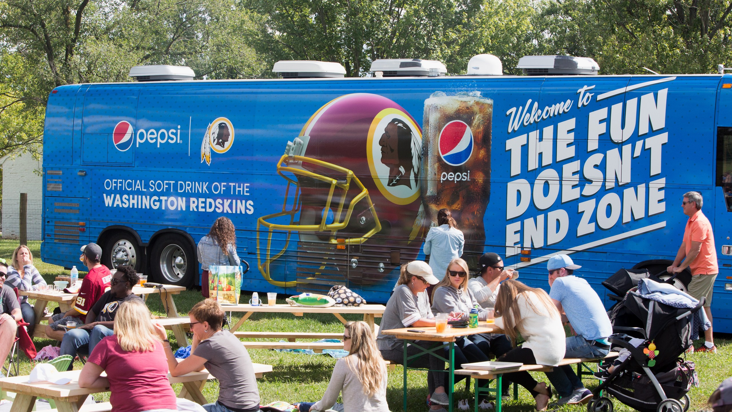 Guests attend Pepsi and Washington Redskins pep rally at Vanish Brewery on Sept. 9, 2017 in Leesburg, Virginia. (Credit: Tasos Katopodis/Getty Images for Pepsi)