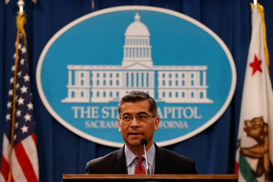 California Attorney General Xavier Becerra speaks during a press conference at the California State Capitol on March 7, 2018. (Credit: Stephen Lam/Getty Images)