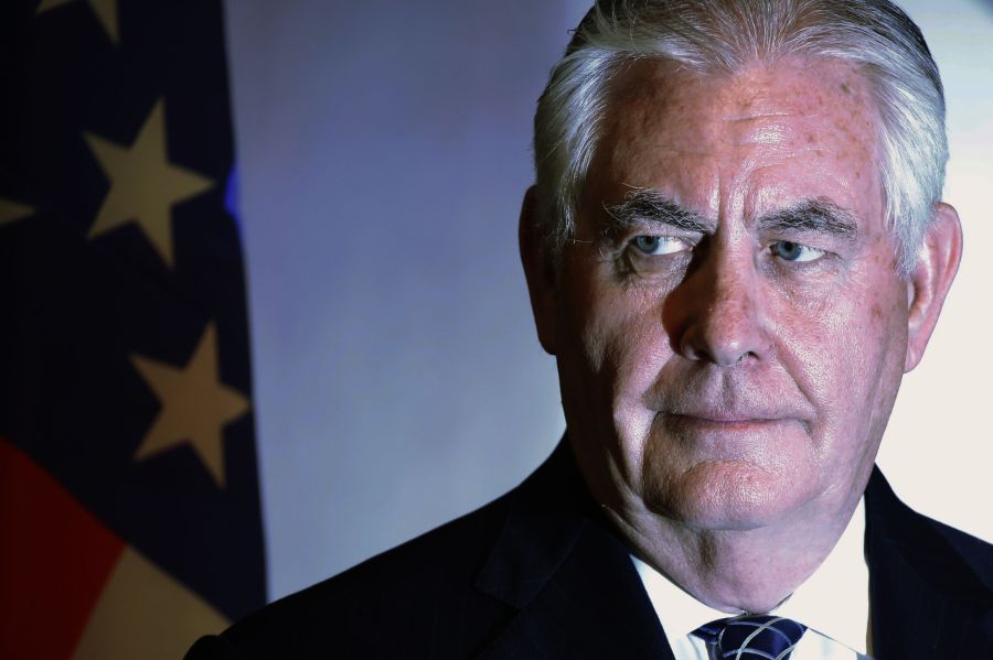 US Secretary of State Rex Tillerson holds a press conference with Nigeria's foreign minister in Abuja on March 12, 2018. (Credit: JONATHAN ERNST/AFP/Getty Images)