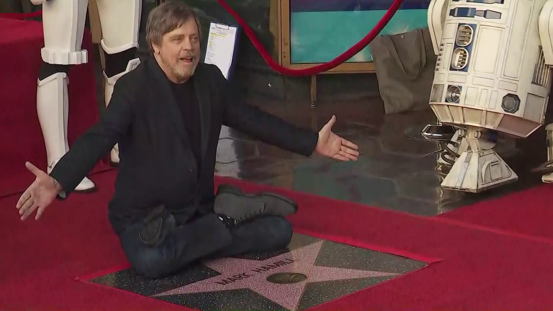 Mark Hamill received his star on the Hollywood Walk of Fame on March 8, 2018. (Credit: KTLA)