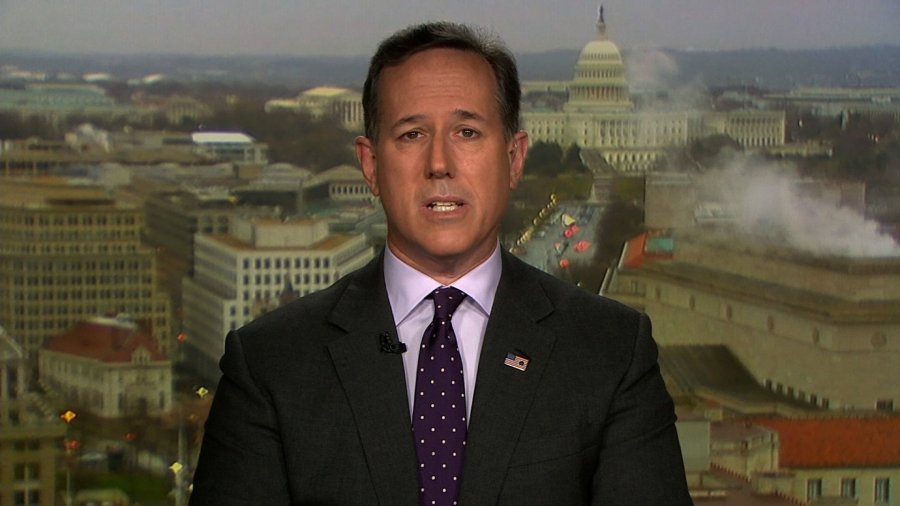 Former Sen. Rick Santorum speaks to Chris Cuomo on March 28, 2018. (Credit: CNN)