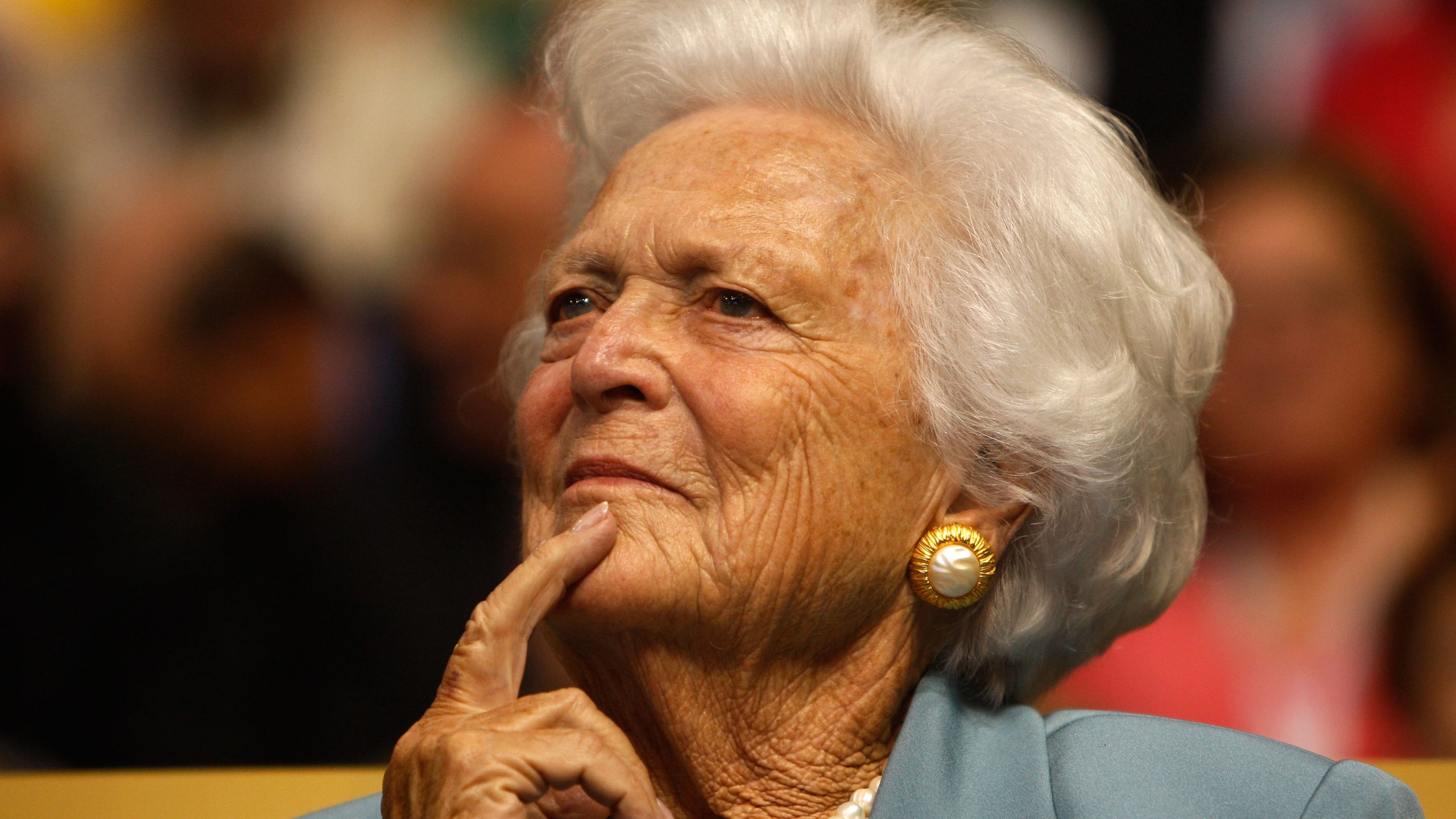 Former first lady Barbara Bush attends day two of the Republican National Convention in St. Paul, Minnesota, on Sept. 2, 2008. (Credit: Scott Olson / Getty Images)