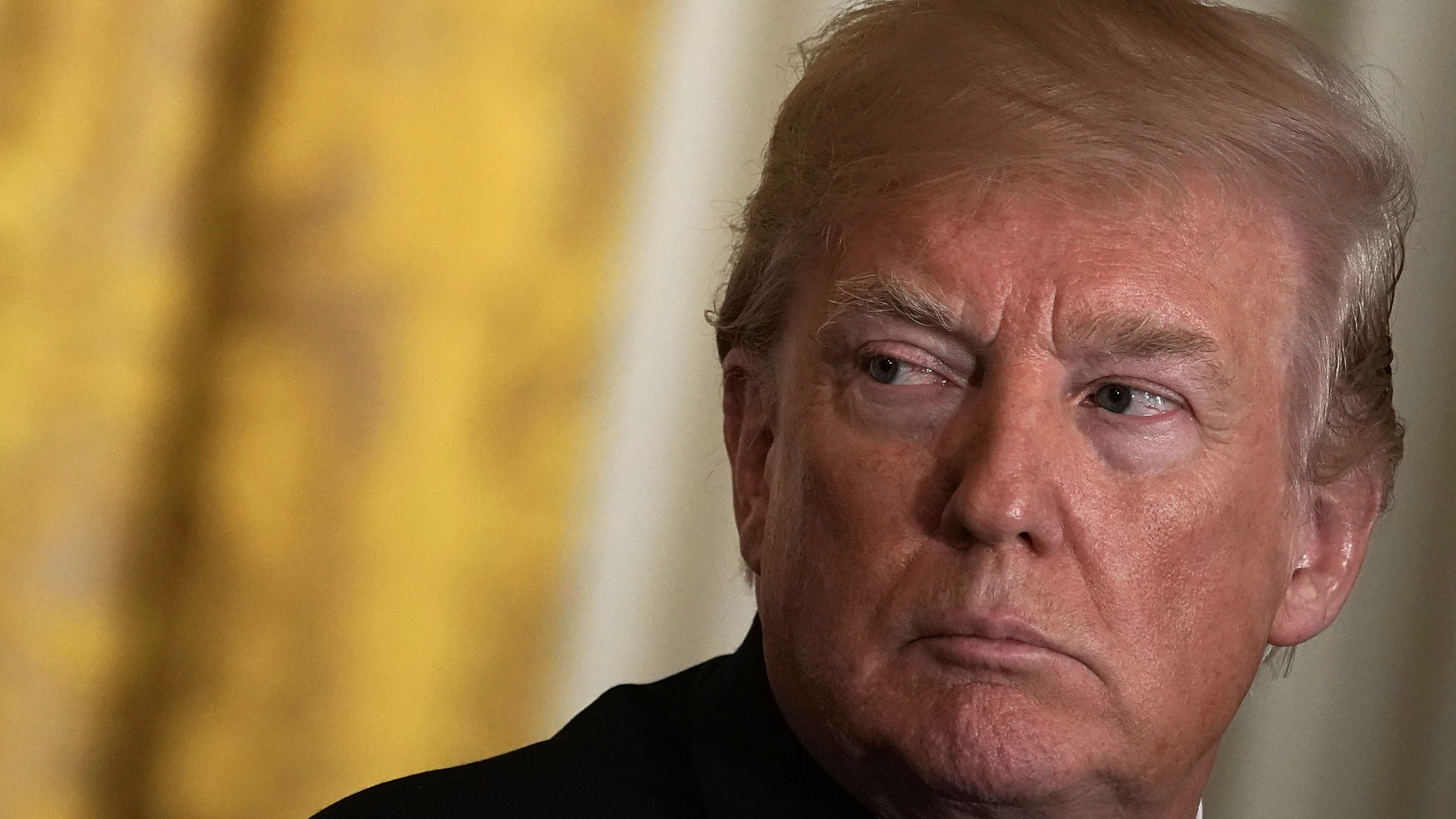 U.S. President Donald Trump listens during a joint news conference in the East Room of the White House April 3, 2018 in Washington, DC. (Credit: Alex Wong/Getty Images)