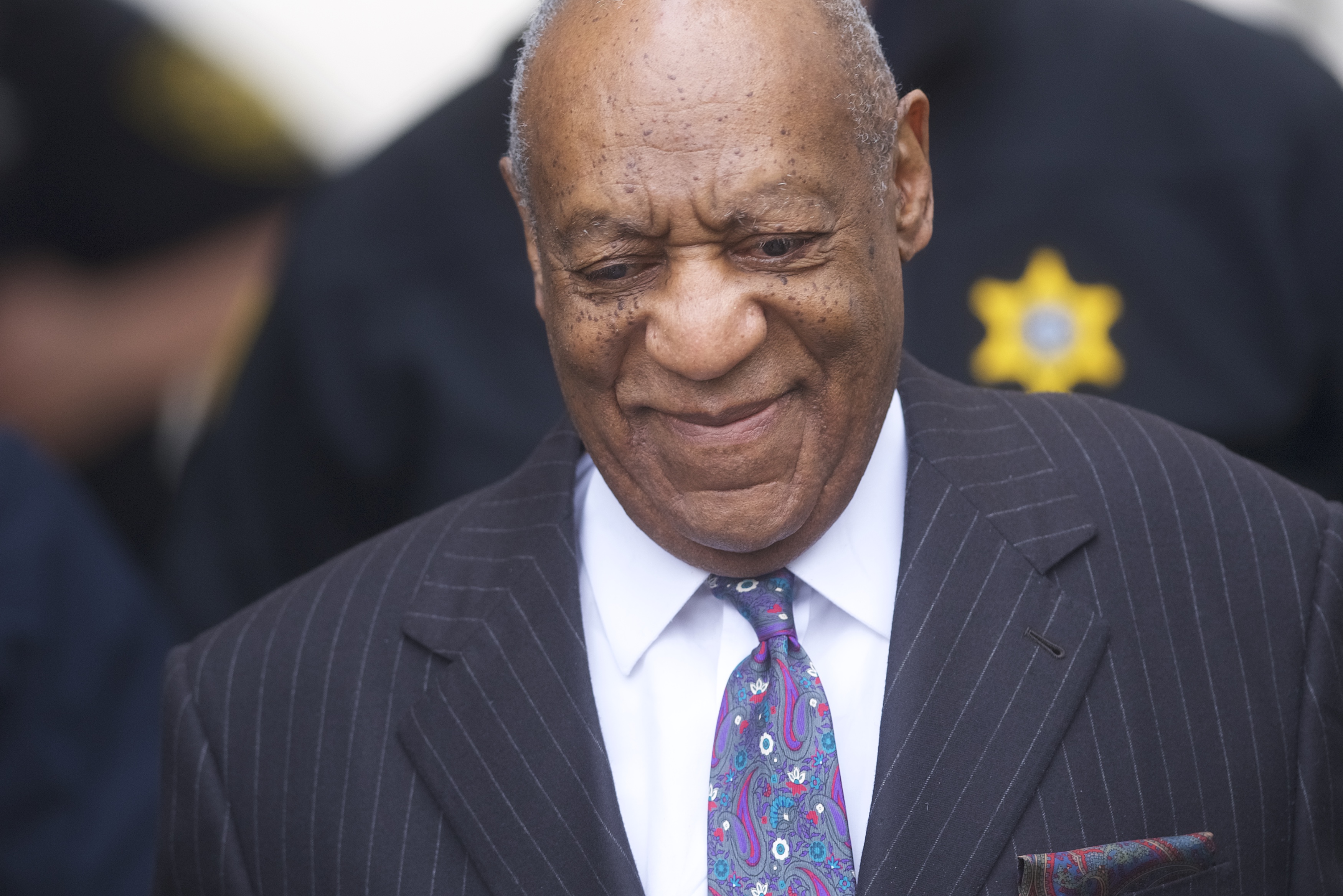 Bill Cosby arrives at the Montgomery County Courthouse for the first day of his sexual assault retrial on April 9, 2018 in Norristown, Pennsylvania. (Credit: Mark Makela/Getty Images)