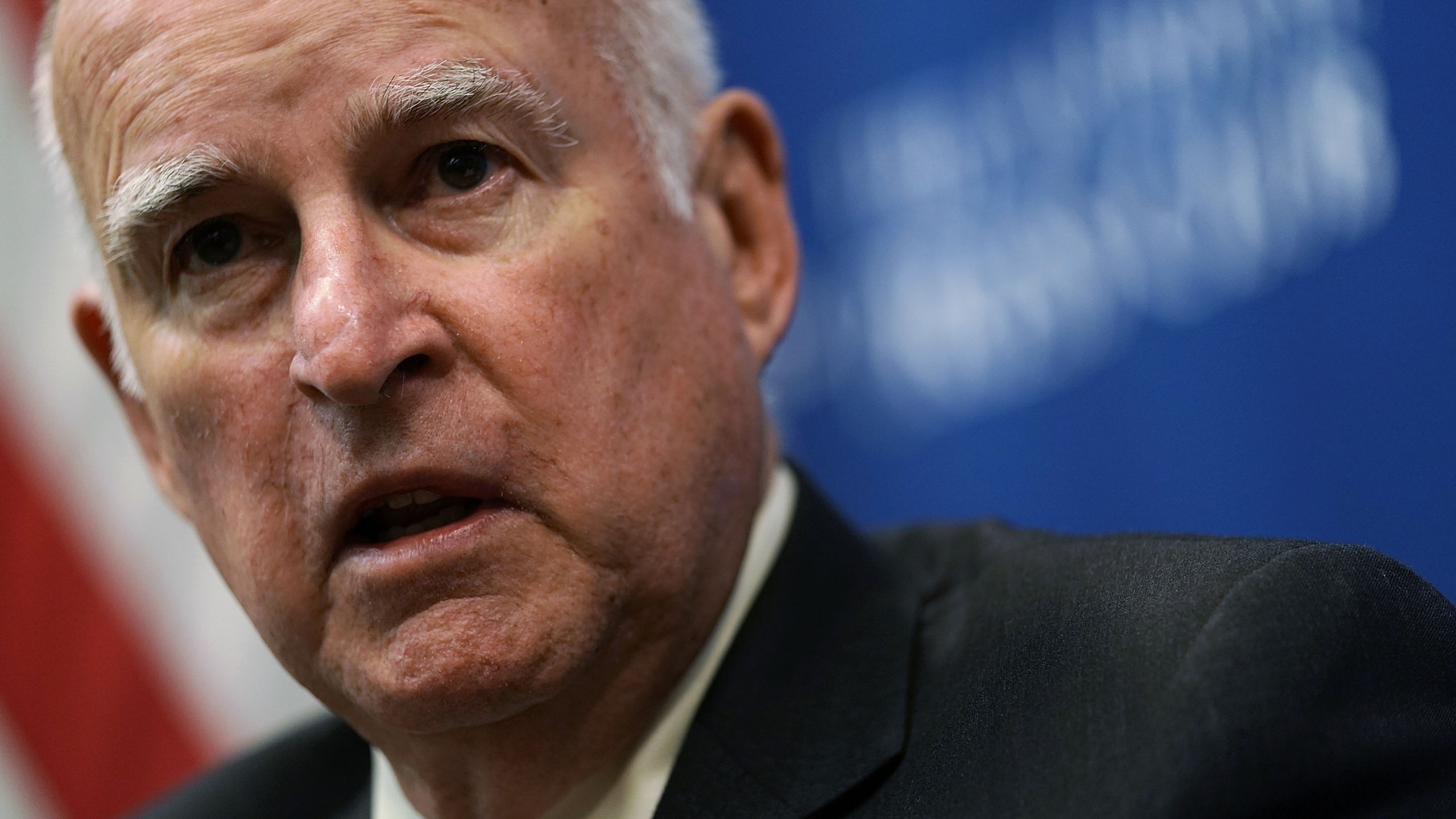 Gov. Jerry Brown speaks during an event at the National Press Club in Washington, DC, on April 17, 2018. (Credit: Alex Wong / Getty Images)