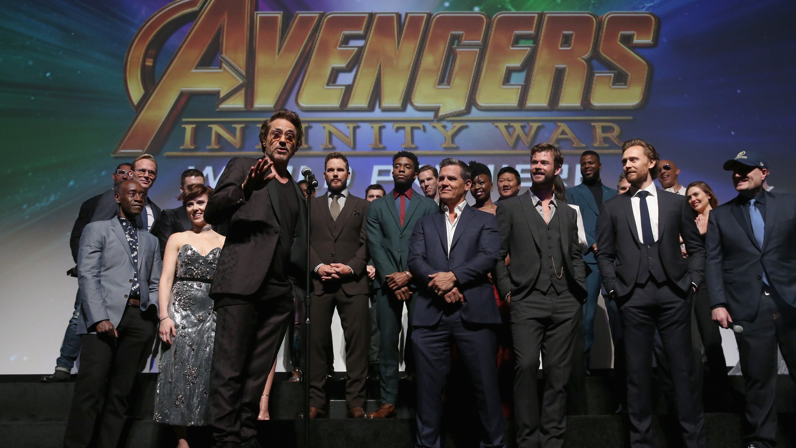 Actor Robert Downey Jr. and cast and crew of "Avengers: Infinity War" attend the Los Angeles premiere for the film on April 23, 2018. (Credit: Jesse Grant/Getty Images for Disney)