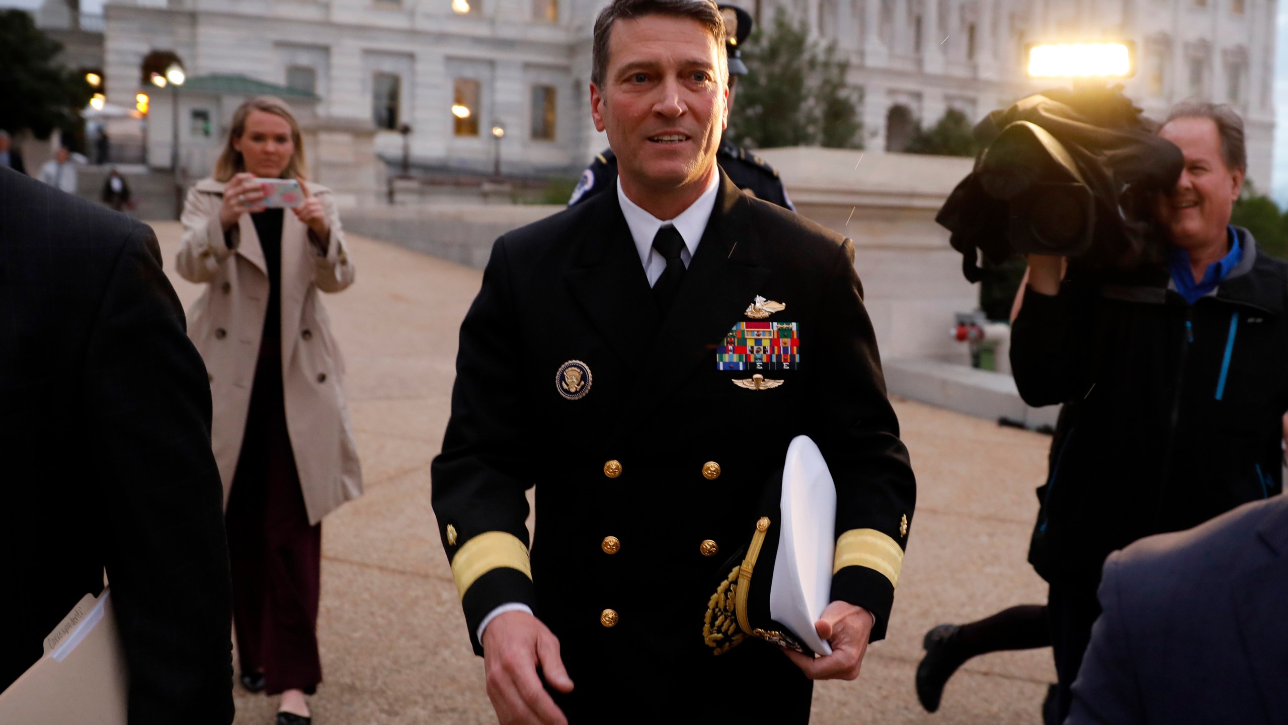 Veterans Affairs Secretary Nominee Dr. Ronny Jackson departs the U.S. Capitol on April 25, 2018. (Credit: Aaron P. Bernstein/Getty Images)