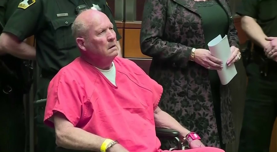 Joseph James DeAngelo, the man suspected of being the Golden State Killer, appears in court for the first time in Sacramento on April 27, 2018. (Credit: CNN)