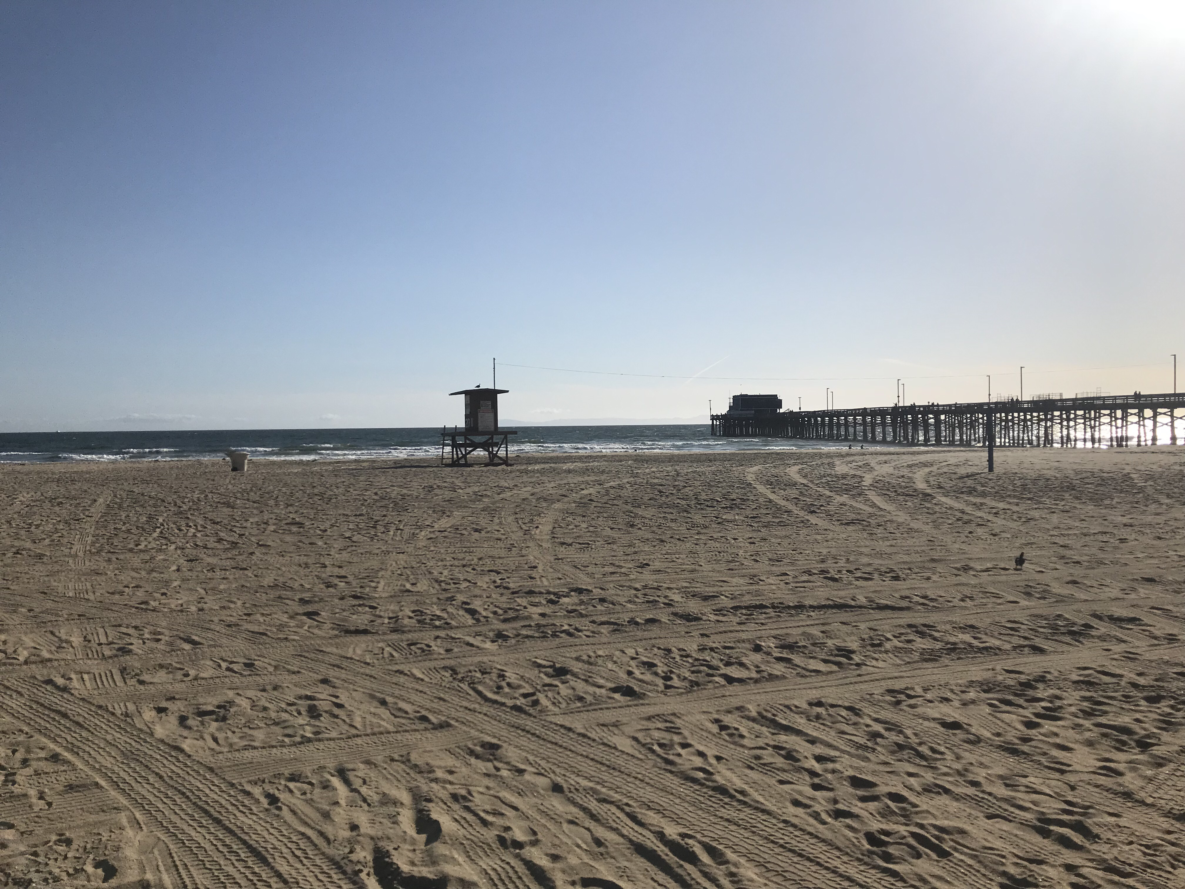 The site where a city employee ran over a woman on Newport Beach is seen on April 19, 2018, after the scene was cleared. (Credit: KTLA)