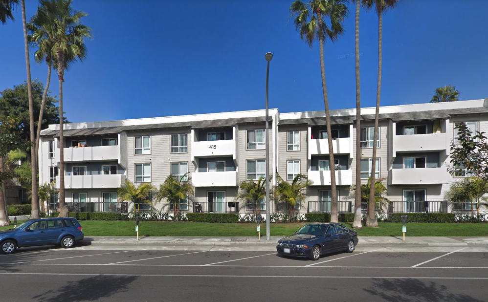 The Playa Pacifica Apartments, on the 400 block of Herondo Street in Hermosa Beach, are seen in a Google Maps Street View image from November 2017.