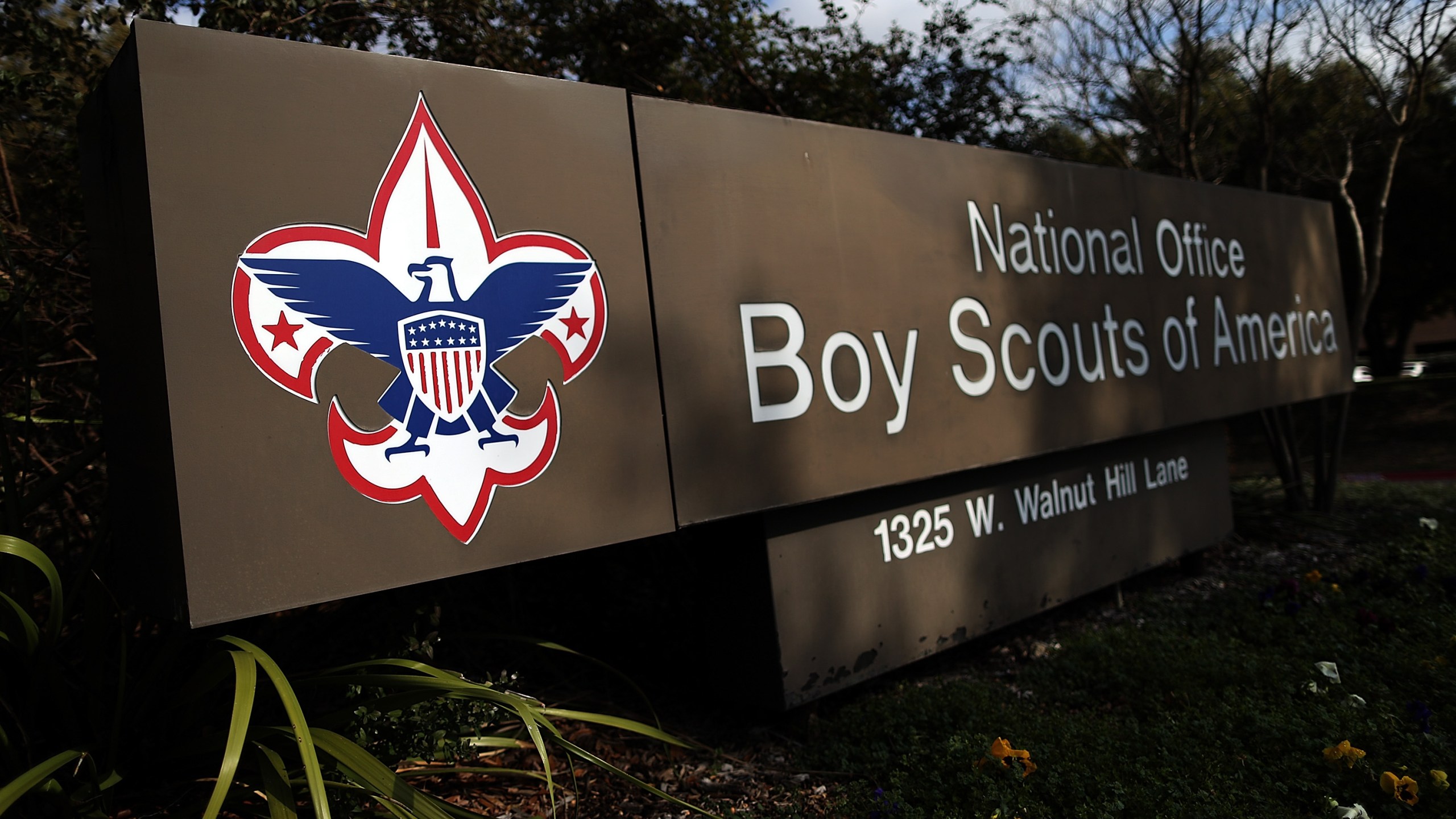 A sign for the National Office outside the Boy Scouts of America Headquarters on February 4, 2013 in Irving, Texas. (Credit: Tom Pennington/Getty Images)