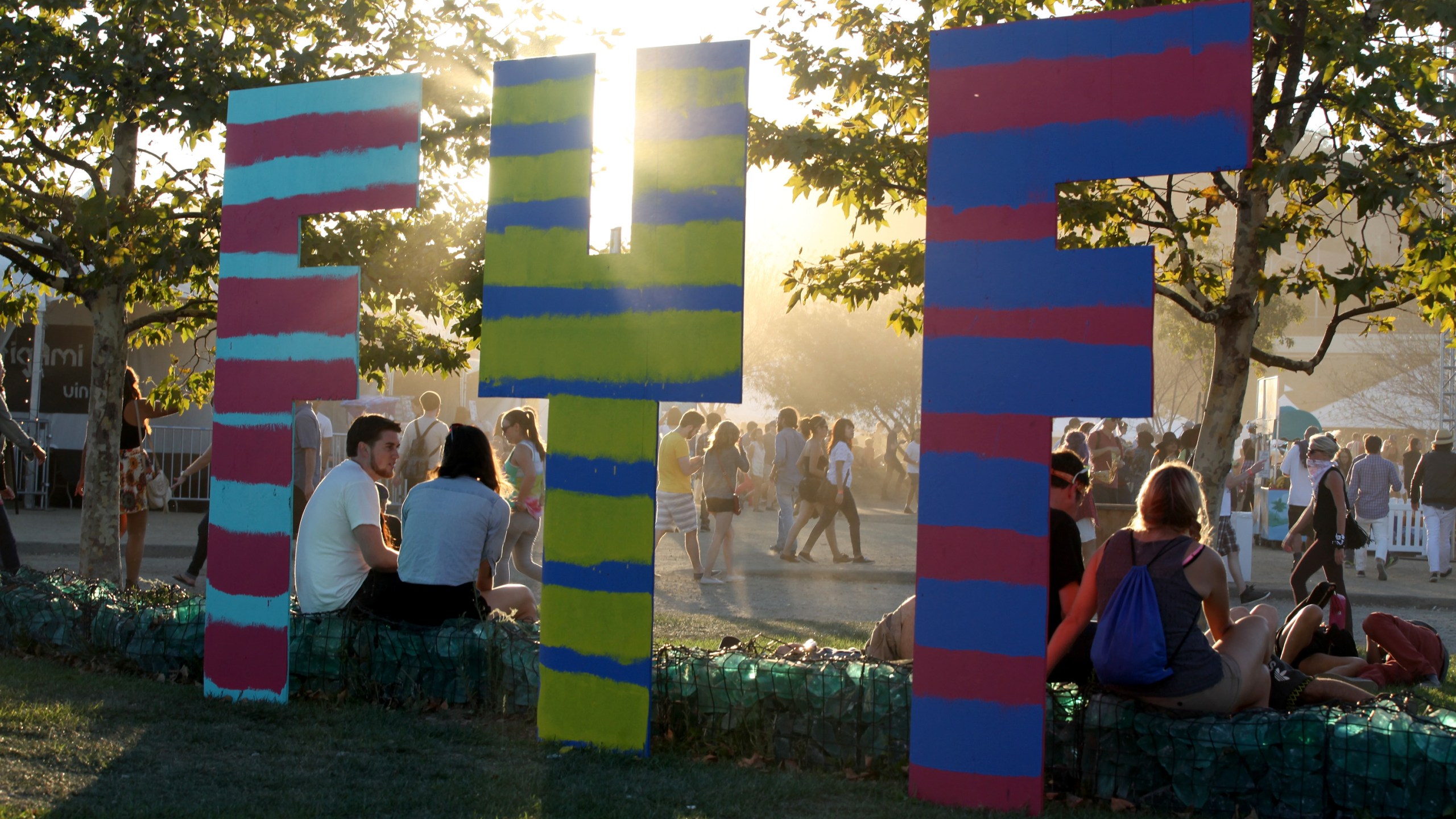 Attendees are seen at the FYF Festival at Los Angeles State Historic Park on Aug. 24, 2013. (Credit: Trixie Textor/Getty Images)