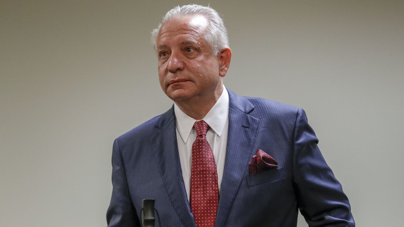 Dr. Carmen Puliafito, USC's former medical school dean at a state medical board meeting on May 30, 2018. (Credit: Irfan Khan / Los Angeles Times)