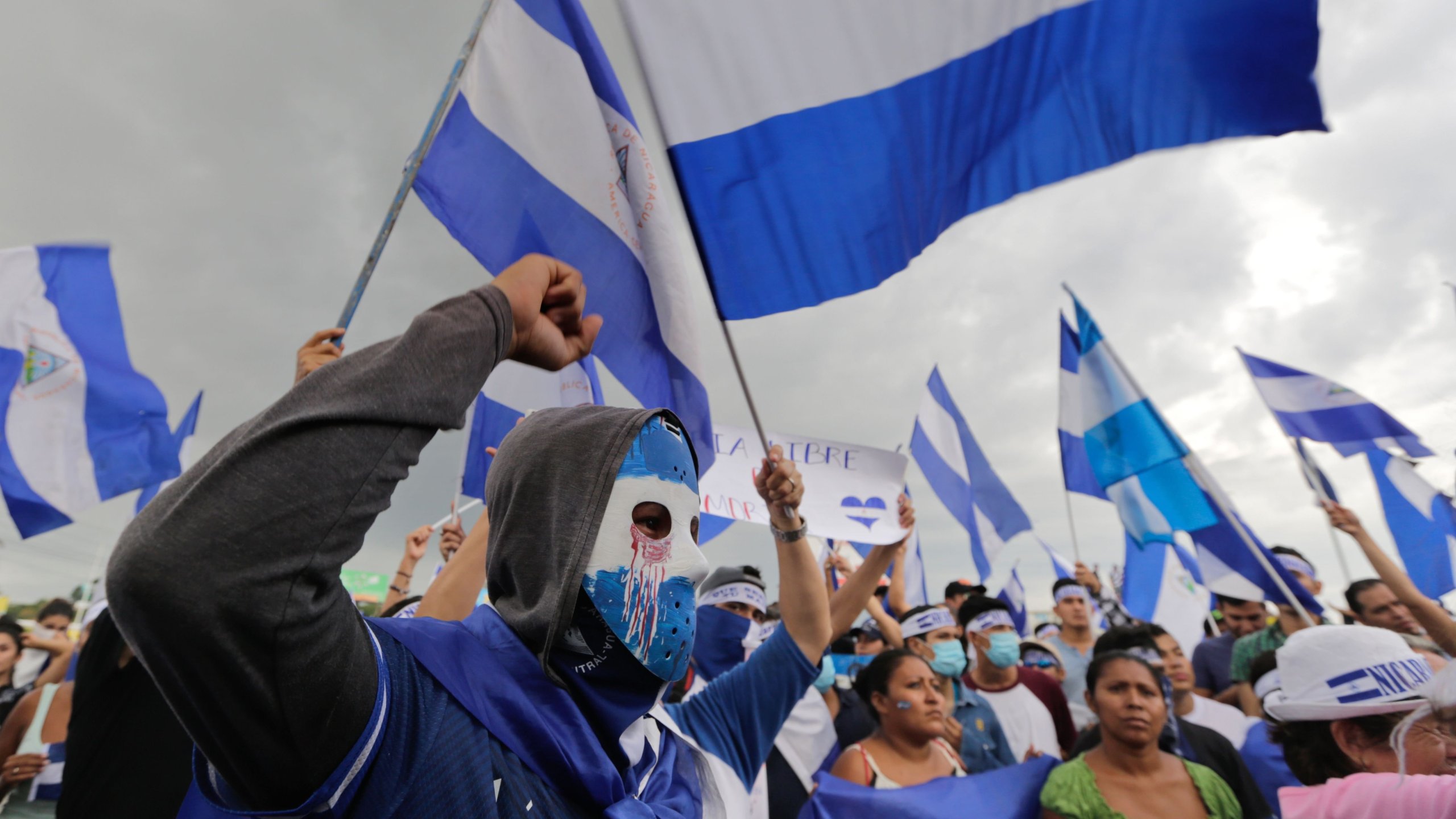 Demonstrators protest in Managua, Nicaragua on May 26, 2018. (Credit: Inti Ocon/AFP/Getty Images)