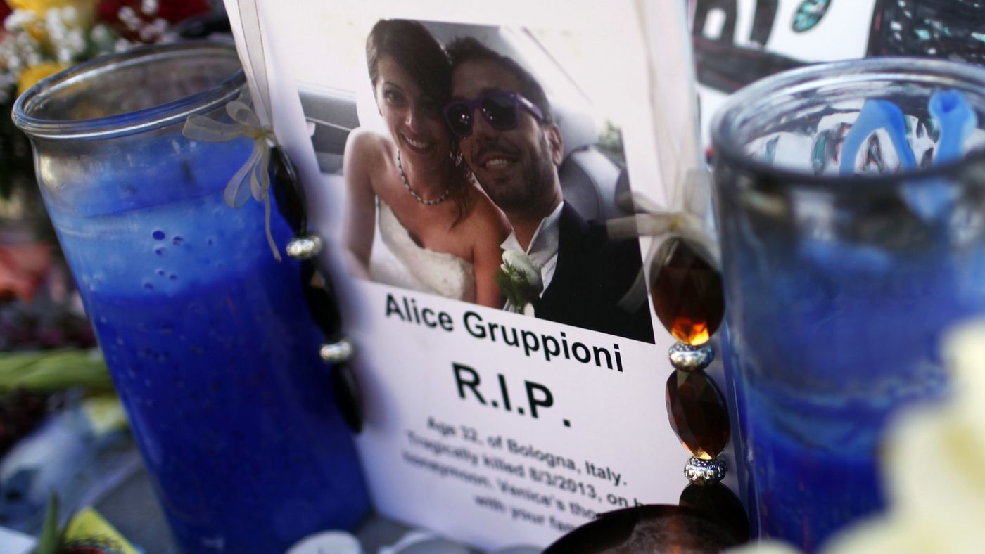 Alice Gruppioni, on her honeymoon from Italy, was killed and several people were injured when a driver plowed onto the Venice Beach boardwalk in 2013. (Credit: Michael Robinson Chavez / Los Angeles Times)