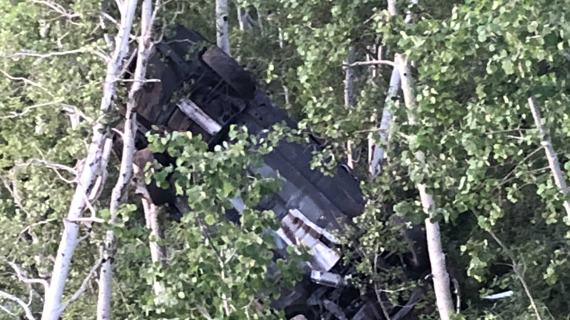 Seven teenagers were injured when the vehicle they were in went off state Route 39 in Weber County and into some trees early Thursday, officials said. (Credit: KSL)