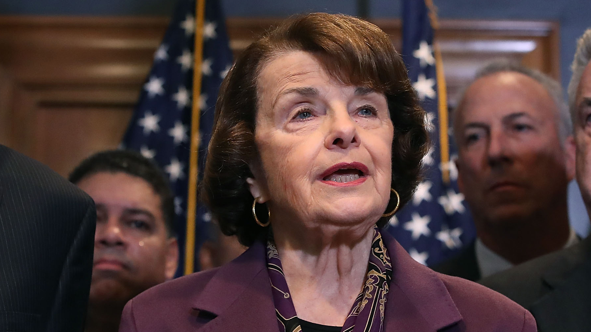 Sen. Dianne Feinstein speaks on Capitol Hill in Washington, D.C., on Nov. 29, 2017. (Credit: Mark Wilson / Getty Images)