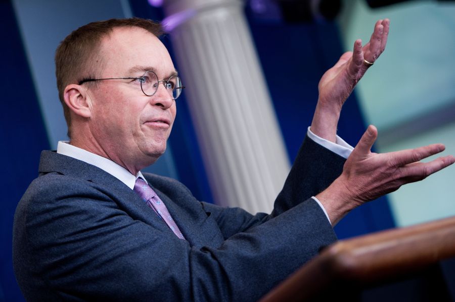 Office of Management and Budget Director Mick Mulvaney speaks about the Consolidated Appropriations Act of 2018 at the White House March 22, 2018. Credit: BRENDAN SMIALOWSKI/AFP/Getty Images)