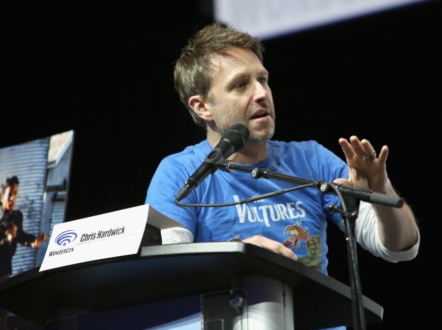 Moderator Chris Hardwick speaks onstage during AMC's 'Fear of the Walking Dead' panel at WonderCon at Anaheim Convention Center on March 24, 2018 in Anaheim, California. (Credit: Jesse Grant/Getty Images for AMC)