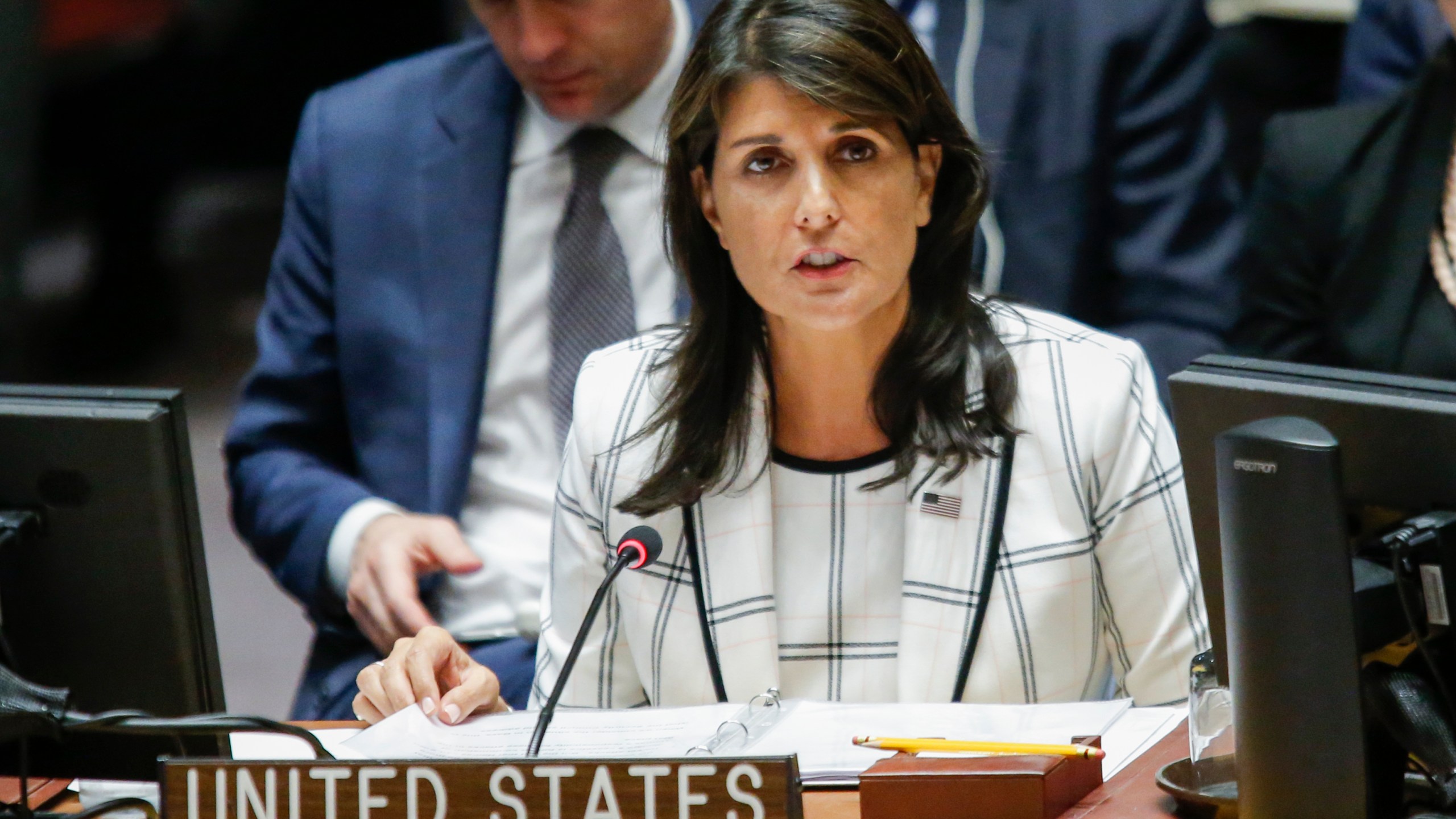 United States Ambassador to the United Nations Nikki Haley speaks during a meeting at the U.N. headquarters in New York City on May 30, 2018. (Credit: Eduardo Munoz Alvarez/Getty Images)