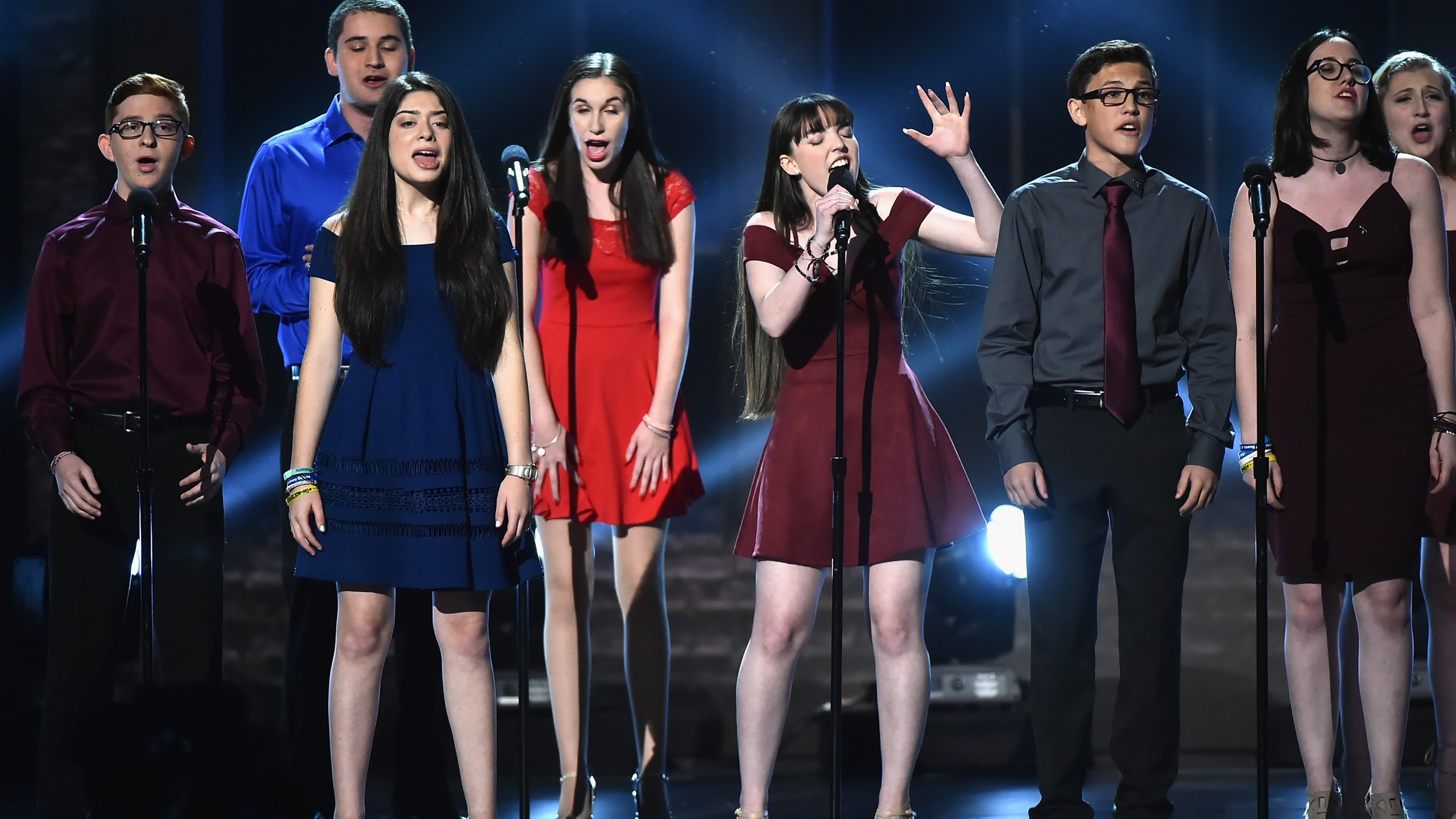 Marjory Stoneman Douglas High School drama students perform onstage during the 72nd Annual Tony Awards at Radio City Music Hall on June 10, 2018 in New York City. (Credit: Theo Wargo/Getty Images for Tony Awards Productions)