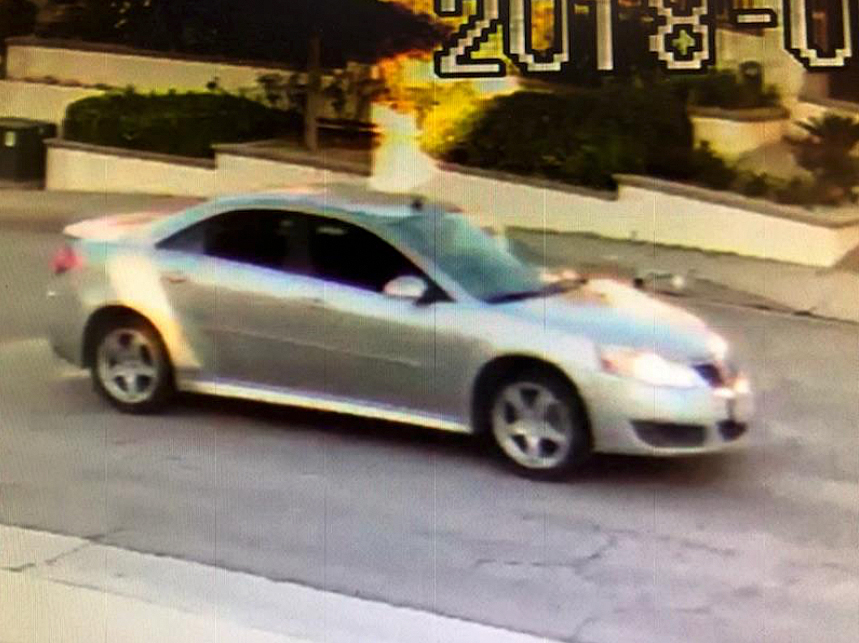 A silver Pontiac sought in a fatal hit-and-run is seen in an image provided by the California Highway Patrol.