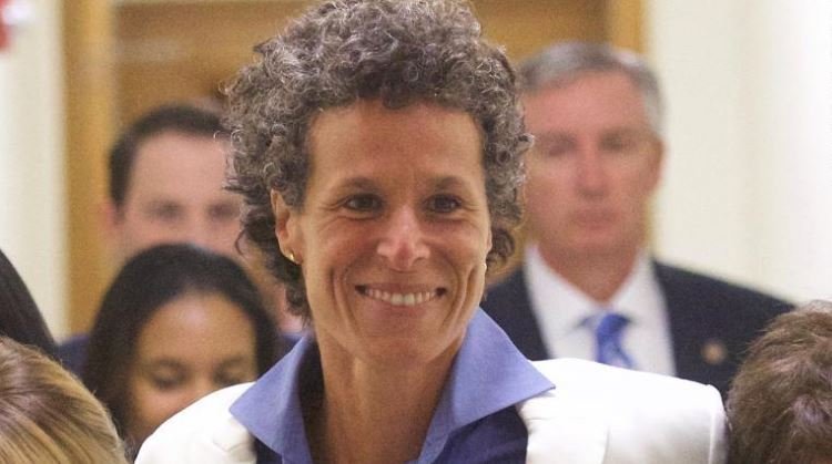 Andrea Constand is seen after the guilty on all counts verdict was delivered in Bill Cosby's sexual assault retrial in Norristown, Pennsylvania, on April 26, 2018. (Credit: Mark Makela / Getty Images)