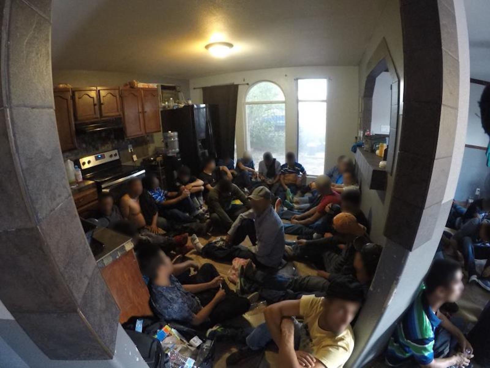 Border Patrol agents, acting on a tip, arrested 62 undocumented immigrants found in a two-bedroom house in Laredo, Texas, on June 13, 2018. (Credit: U.S. Customs and Border Protection)