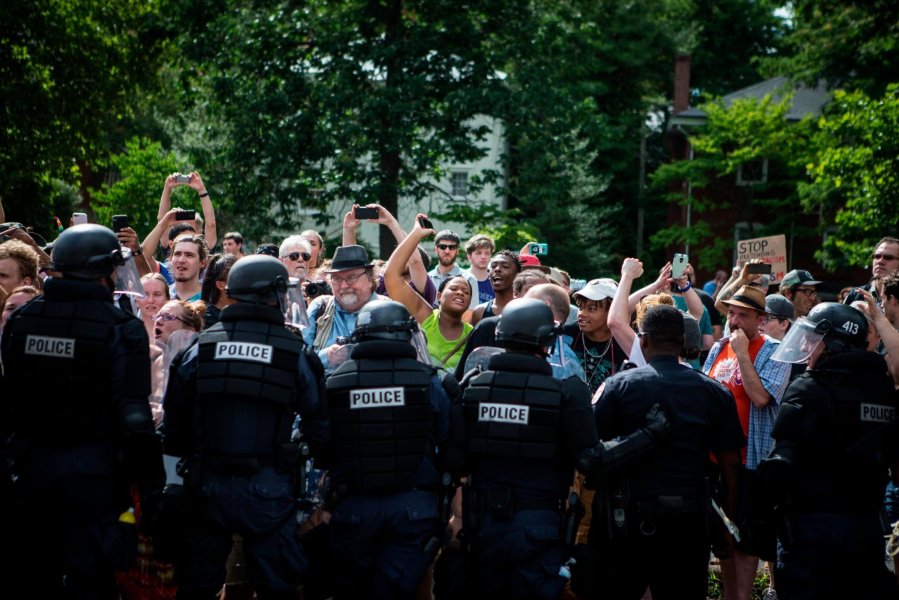 The organizer of the deadly white nationalist rally in Charlottesville, Virginia, last year has applied for a permit to hold a "white civil rights rally" in front of the White House in August. (Credit: Chet Strange/Getty Images)