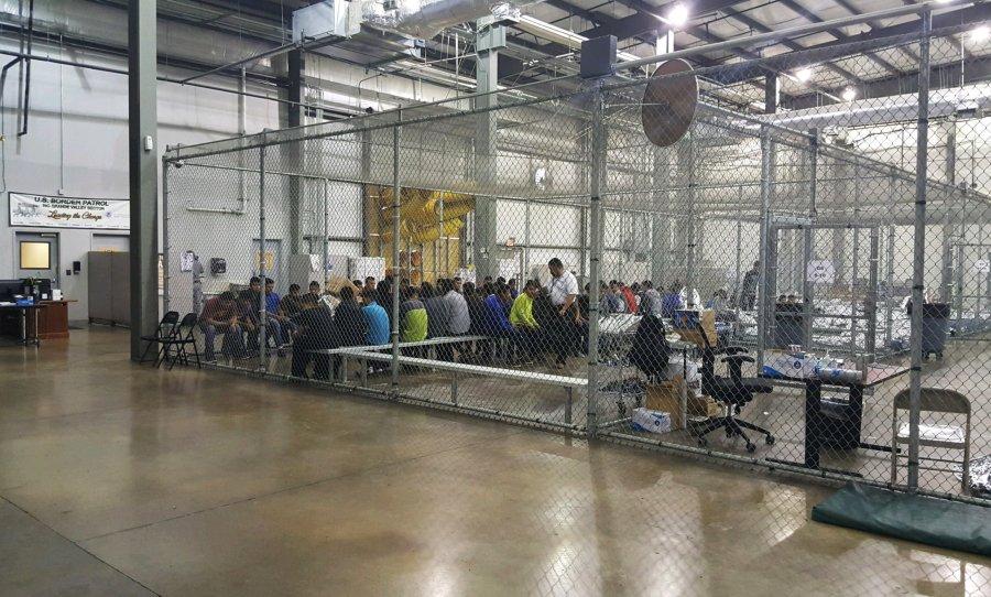 Immigrants are shown on June 17, 2018, inside a detention facility in McAllen, Texas. (U.S. Customs and Border Protection’s Rio Grande Valley Sector/Associated Press)