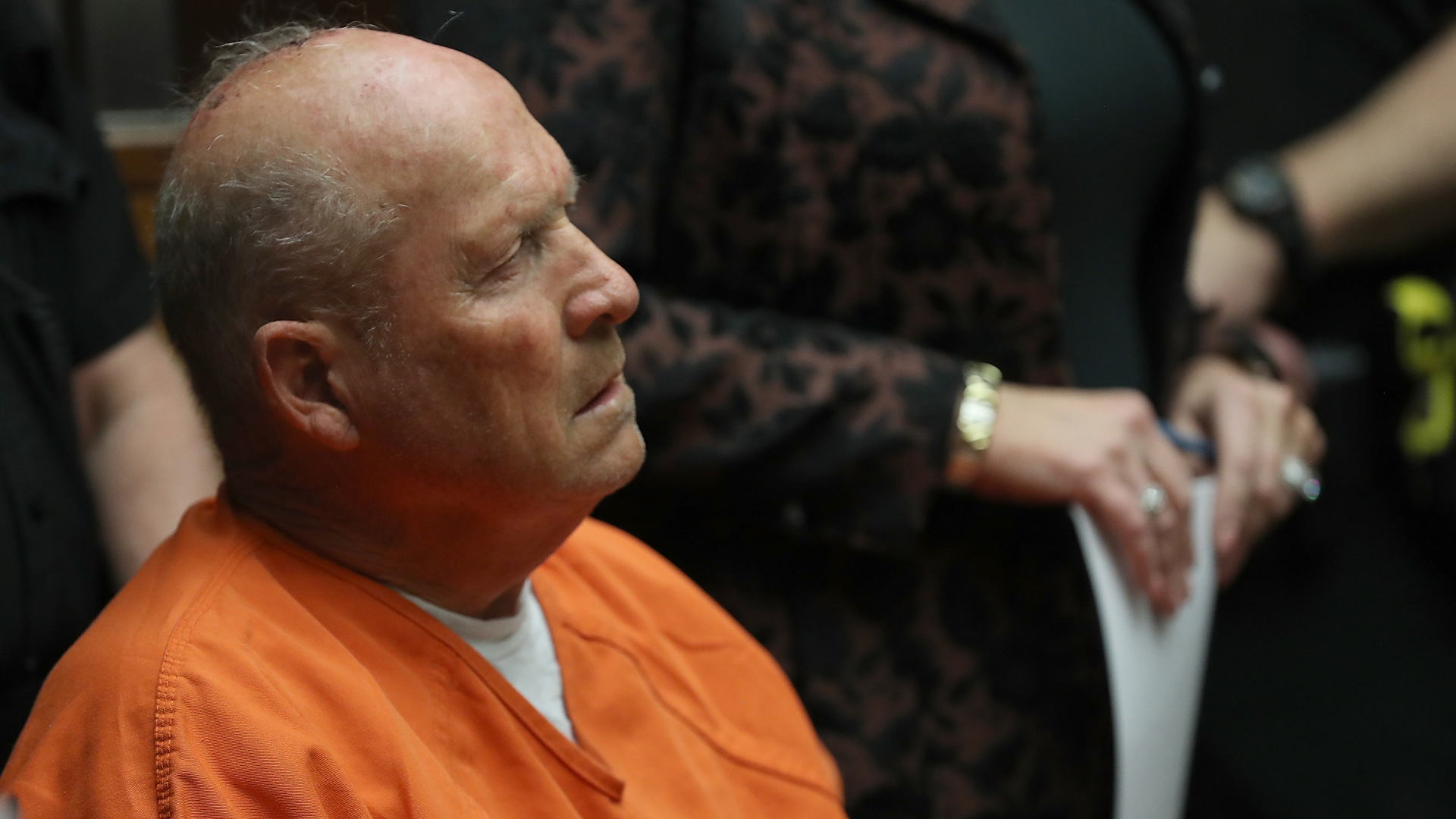 Joseph James DeAngelo, the suspected 'Golden State Killer', appears in court for his arraignment on April 27, 2018 in Sacramento. (Credit: Justin Sullivan/Getty Images)