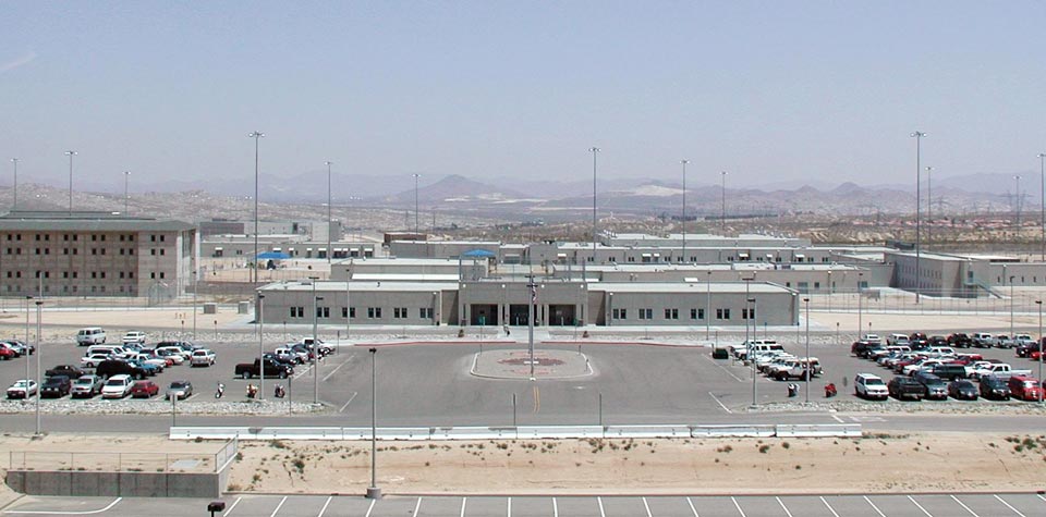 One of the two medium-security facilities at the Victorville Federal Correctional Complex is shown in an undated image from the Federal Bureau of Prisons website.