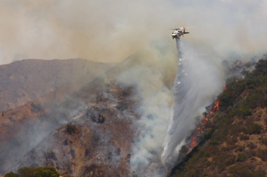 A 45-acre fire in the Burbank on July 7, 2018, had forced the evacuation of 40 homes, an official with the city of Burbank said. (Credit: City of Burbank Twitter account)