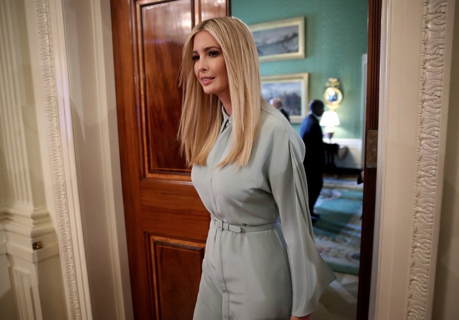 Ivanka Trump arrives at an event where U.S. President Donald Trump signed an executive order establishing a National Council for the American Worker and requested leaders of the private sector. (Credit: Win McNamee/Getty Images)