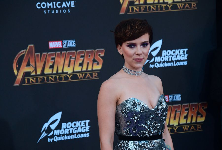 Actress Scarlett Johansson arrives or the world premiere of the film "Avengers: Infinity War" in Hollywood on April 23, 2018. (Credit: FREDERIC J. BROWN/AFP/Getty Images)