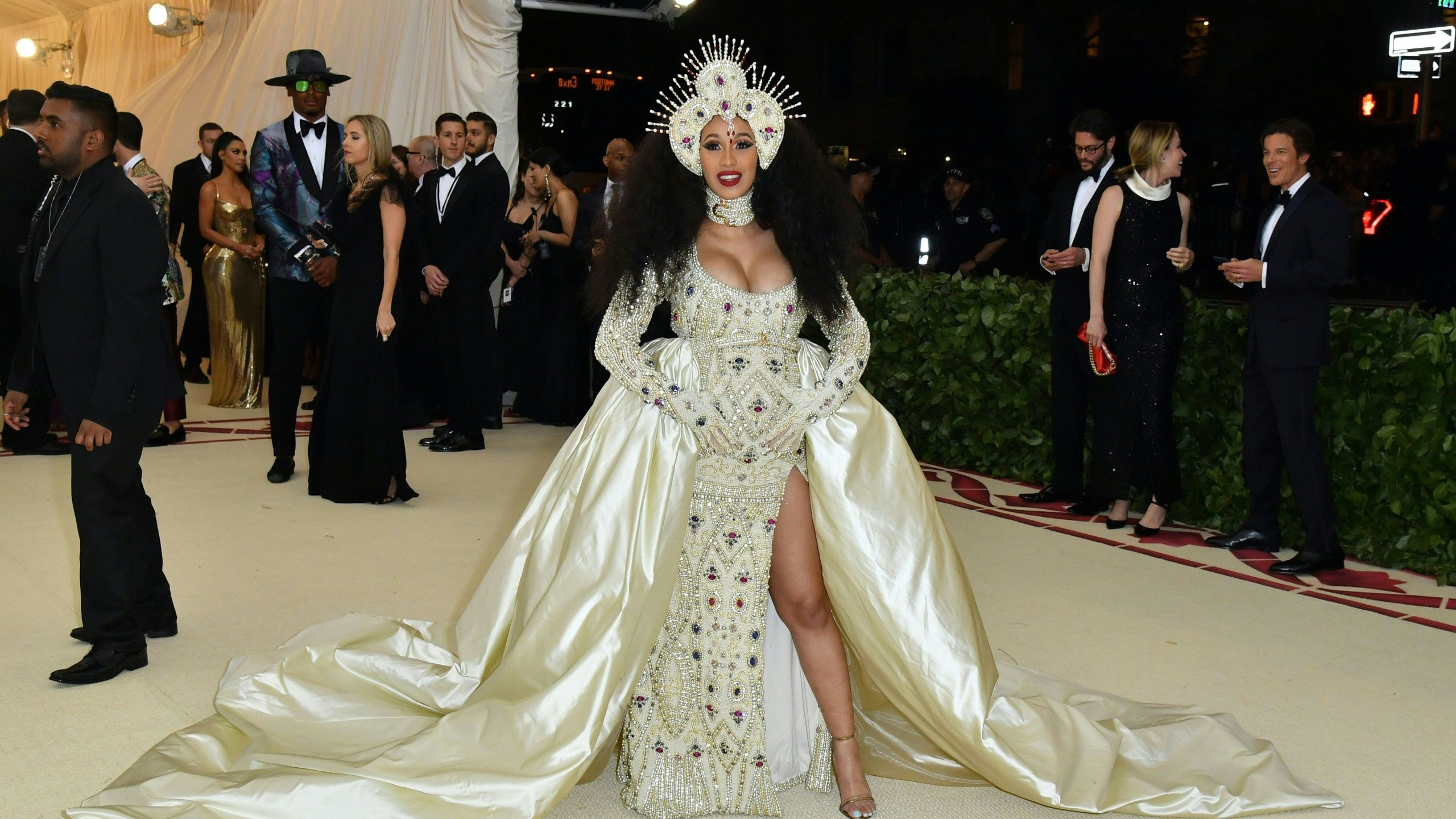 Cardi B arrives for the 2018 Met Gala on May 7, 2018, at the Metropolitan Museum of Art in New York. (Credit: Angela Weiss/AFP/Getty Images)