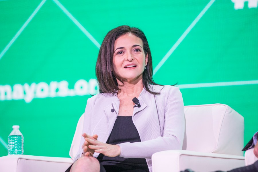 Facebook COO Sheryl Sandberg speaks at the U.S. Conference of Mayors on June 8, 2018 in Boston, Massachusetts. (Credit: Scott Eisen/Getty Images)