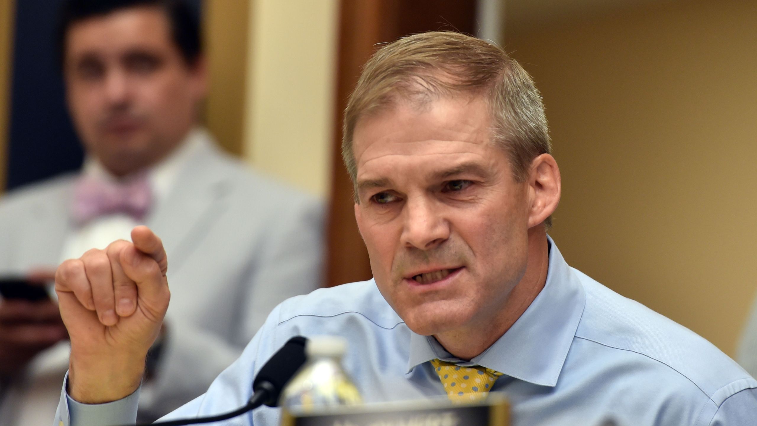 Republican U.S. Representative for Ohio, Jim Jordan, asks a question during a congressional House Judiciary Committee hearing on June 28 2018, in Washington, D.C. (Credit: Nicholas Kamm/AFP/Getty Images)