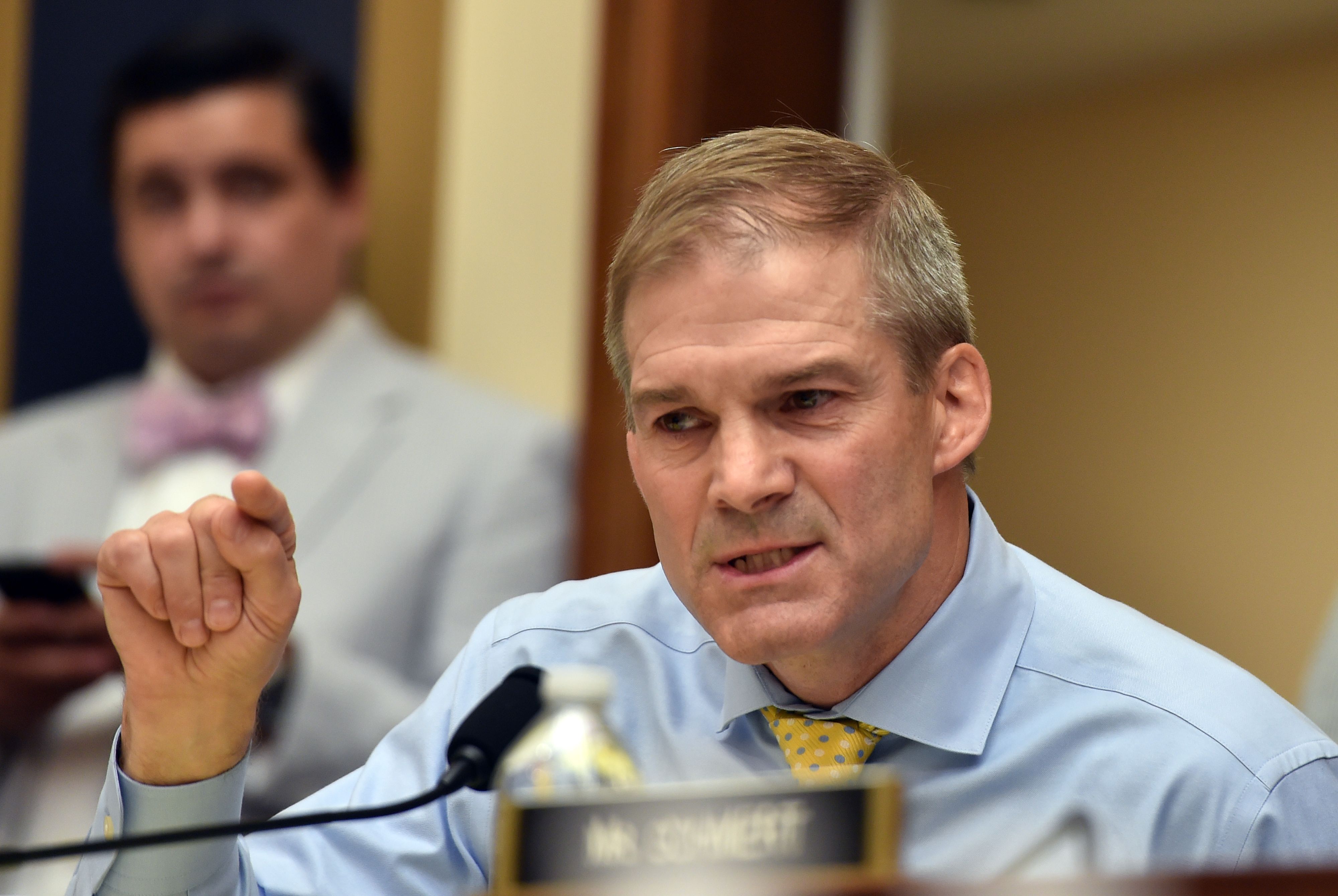 Republican U.S. Representative for Ohio, Jim Jordan, asks a question during a congressional House Judiciary Committee hearing on June 28 2018, in Washington, D.C. (Credit: Nicholas Kamm/AFP/Getty Images)