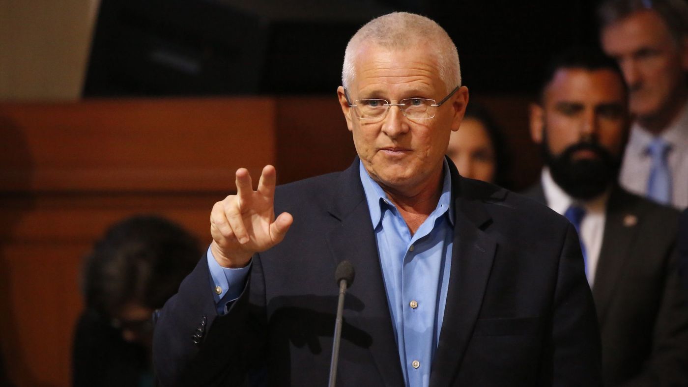 L.A. City Councilman Mike Bonin is shown at an April 2018 council meeting. (Al Seib / Los Angeles Times)