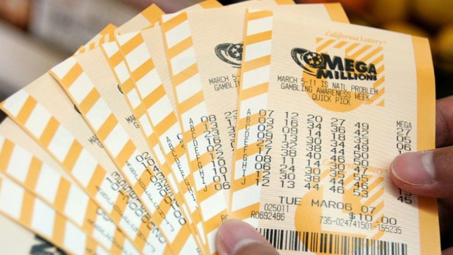 Mega Millions lottery tickets are seen in a file photo.