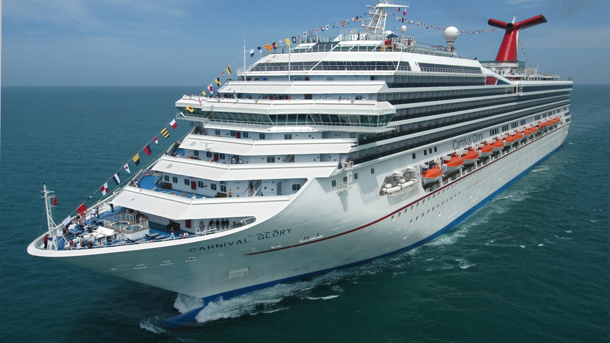 A hotel steward aboard the Carnival Glory spotted the man in the water Sunday afternoon. (Credit: ANDY NEWMAN/CARNIVAL CRUISE LINE)