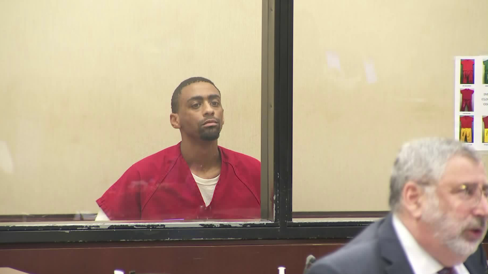 Brandon McGlover appears in a Murrieta courtroom on July 27, 2018. (Credit: KTLA)