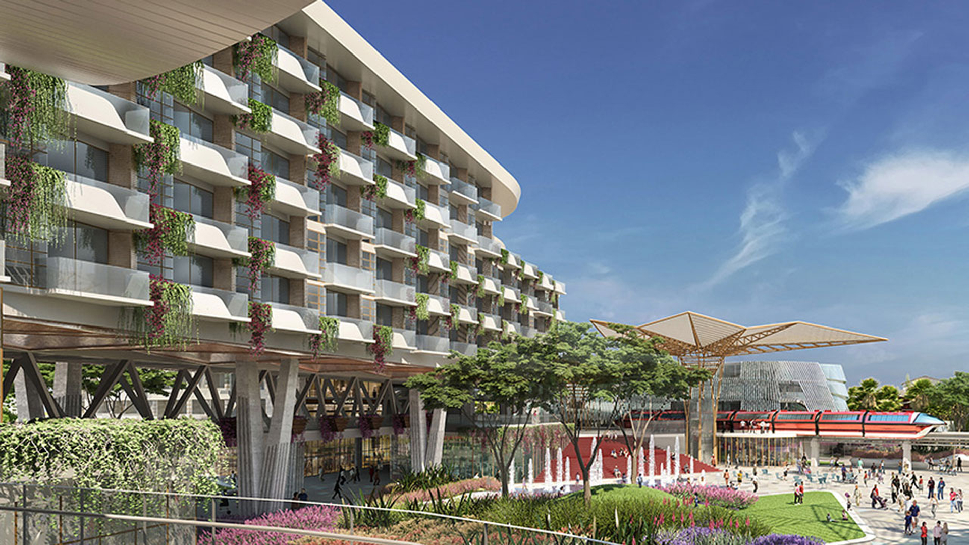 The new hotel was set to open at the west end of the Downtown Disney District in 2021. (Credit: Disneyland Resort)