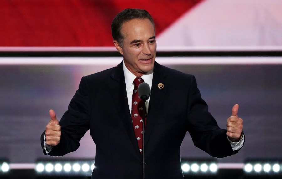 Rep. Chris Collins (R-NY) delivers a speech on the second day of the Republican National Convention on July 19, 2016 at the Quicken Loans Arena in Cleveland, Ohio. (Credit: Alex Wong/Getty Images)