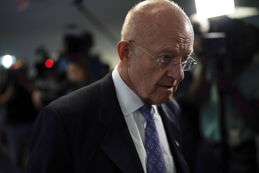 Former director of National Intelligence James Clapper arrives at a closed hearing before the Senate Intelligence Committee May 16, 2018. (Credit: Alex Wong/Getty Images)