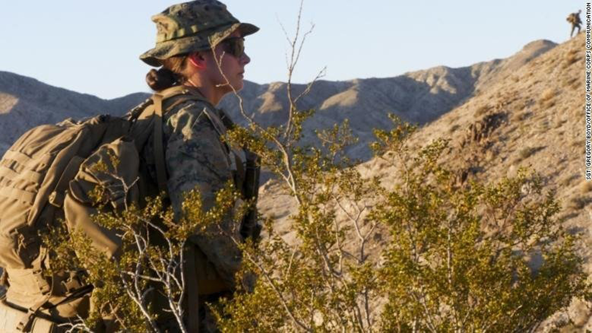 First Lt. Marina Hierl is the first and only woman to lead an infantry platoon in the Marines. (Credit: Sgt. Gregory Boyd/Office of Marine Corps Communication)